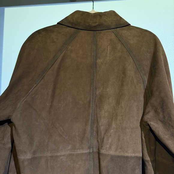 Massimo Dutti Brown Suede Trench Coat Size Small - Picture 12 of 14